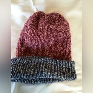 Elegant Knit Reversible Beanie in Blue, Cream, Tan, Pink, and Dark Cranberry
